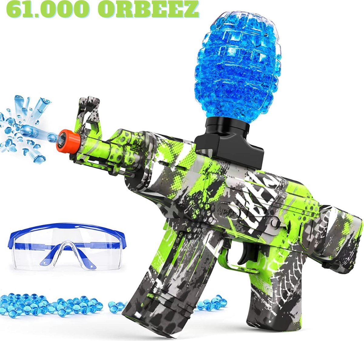 123Gelblaster - Gelblaster -gel blaster - orbeez blaster- 61.000 orbeez ballen - 2x Batterij - orbeez gun waterballetjes gun | zomerspeelgoed | speelgoedblaster | veiligheid | gel gun